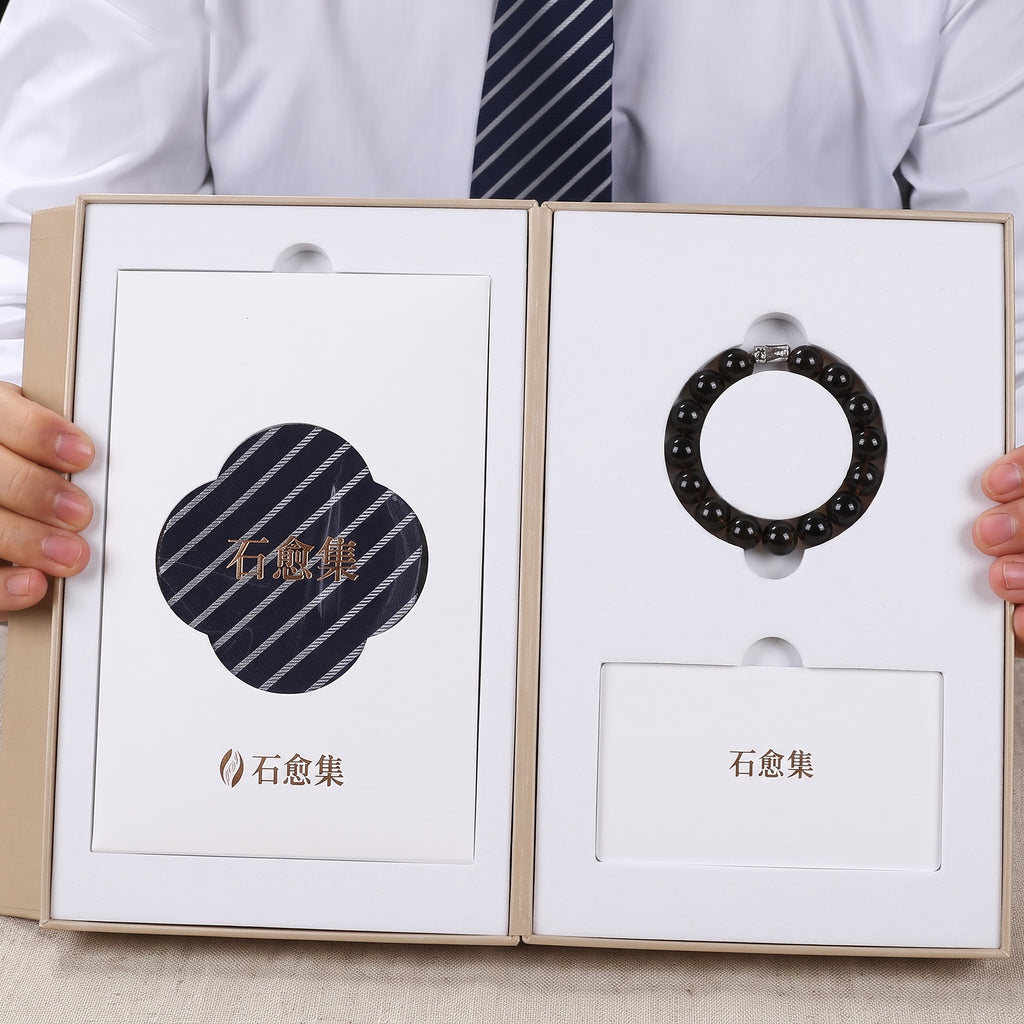 绅士组合-茶水晶手链+苏豪领带（100%桑蚕丝）